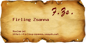 Firling Zsanna névjegykártya